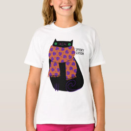 Black Cat Herfst Seizoen Halloween Spooky Schattig T-shirt