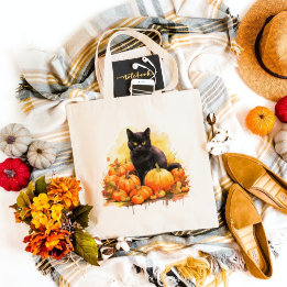 Black Cat Herfst Tote Bag