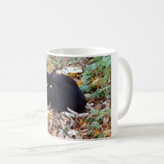 Black Cat herfstfoto Classic White Mok (Voorkant rechts)