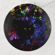 Black Cat Hiding in Flowers