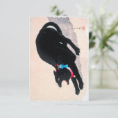 Black Cat Hissing 20th Century Print van Hiroaki T Kaart (Staand voorkant)