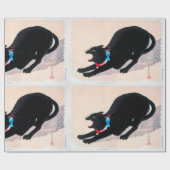 Black Cat Hissing Fine Art van Hiroaki Takahashi Cadeaupapier (Vlak)
