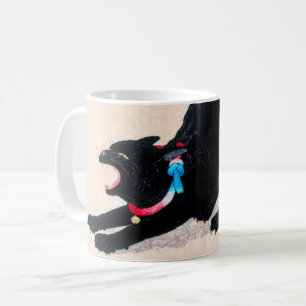 Black Cat Hissing Fine Art van Hiroaki Takahashi Koffiemok