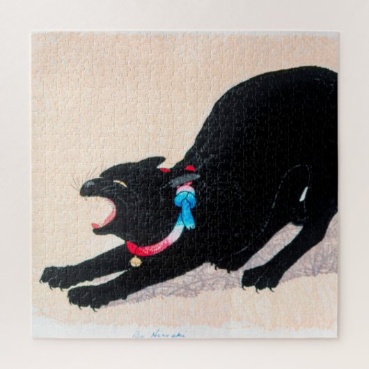 Black Cat Hissing Fine Art van Hiroaki Takahashi Legpuzzel (Verticaal)
