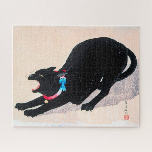 Black Cat Hissing Fine Art van Hiroaki Takahashi Legpuzzel (Horizontaal)