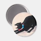 Black Cat Hissing Fine Art van Hiroaki Takahashi Magneet (Voorkant / Achterkant)