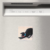 Black Cat Hissing Fine Art van Hiroaki Takahashi Magneet (Insitu (Vaatwasser))