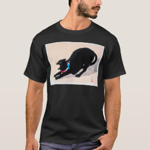 Black Cat Hissing Fine Art van Hiroaki Takahashi T-shirt