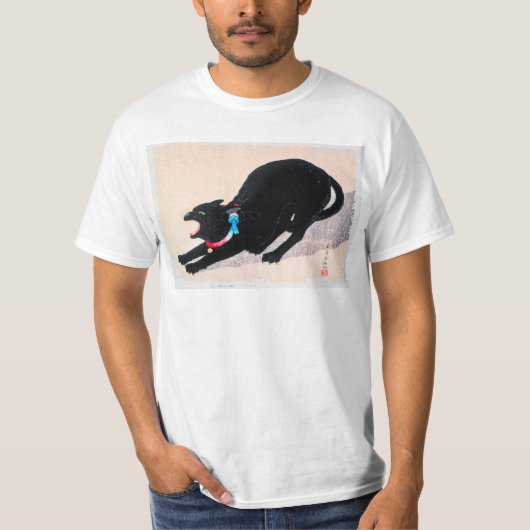 Black Cat Hissing Fine Art van Hiroaki Takahashi T-shirt (Voorkant)