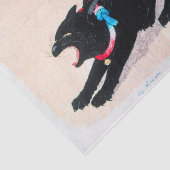 Black Cat Hissing Fine Art van Hiroaki Takahashi Tissuepapier (Detail)