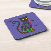 Black Cat Hocus Pocus Spell Bier Onderzetter (Linkerzijde)