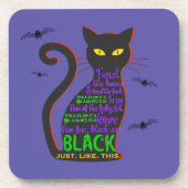 Black Cat Hocus Pocus Spell Bier Onderzetter (Voorkant)