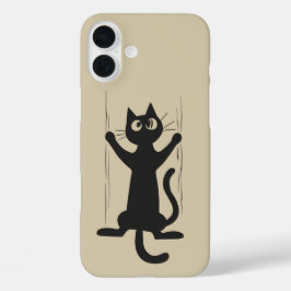 Black Cat Holding aan iPhone 16 Plus Hoesje