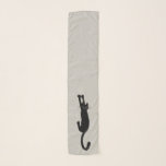Black Cat Holding aan | Funny Kat Lover's Novelty Sjaal<br><div class="desc">Maak uw kleding compleet met deze leuke feline mode accessoire. Een gekke zwarte kat hangt vast aan deze coole sjaal. Maakt een origineel nieuwigheidcadeau voor kat liefhebbers! Bezoek Jenn's Doodle World voor meer producten met dit originele zwarte kattenontwerp. ©Jenn Inashvili</div>