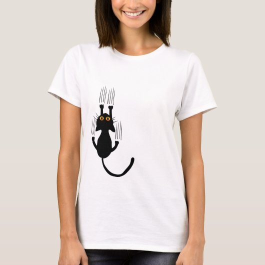 Black Cat Holding op T-shirt (Voorkant)