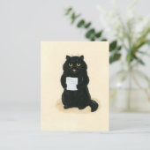 Black Cat Home Sweet Home Rescue Shelter Cute Briefkaart (Staand voorkant)