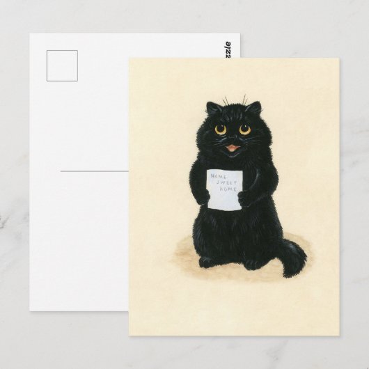 Black Cat Home Sweet Home Rescue Shelter Cute Briefkaart (Voorkant / Achterkant)