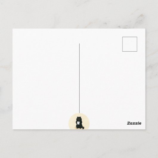 Black Cat Home Sweet Home Rescue Shelter Cute Briefkaart (Achterkant)