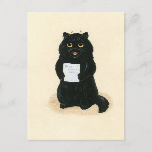 Black Cat Home Sweet Home Rescue Shelter Cute Briefkaart (Voorkant)