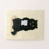 Black Cat Home Sweet Home Rescue Shelter Cute Legpuzzel (Horizontaal)