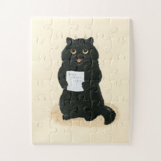 Black Cat Home Sweet Home Rescue Shelter Cute Legpuzzel (Verticaal)