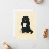 Black Cat Home Sweet Home Rescue Shelter Cute Notitiekaartje (Voorkant / Achterkant in situ)