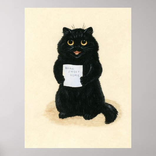 Black Cat Home Sweet Home Rescue Shelter Cute Poster (Voorkant)