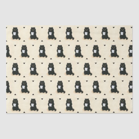 Black Cat Home Sweet Home Rescue Shelter Cute Tissuepapier (Voorkant)