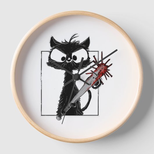 Black Cat Honkbal Horror Halloween (Voorkant)