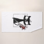 Black Cat Honkbal Horror Halloween Badhanddoek (Badhanddoek)