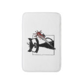 Black Cat Honkbal Horror Halloween Badmat (Voorkant Verticaal)