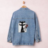 Black Cat Honkbal Horror Halloween Denim Jacket (Hangar)