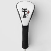 Black Cat Honkbal Horror Halloween Golfheadcover (Voorkant)