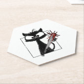 Black Cat Honkbal Horror Halloween Kartonnen Onderzetters (Schuin)