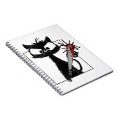 Black Cat Honkbal Horror Halloween Notitieboek (Rechterzijde)