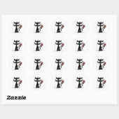 Black Cat Honkbal Horror Halloween Ronde Sticker (Vel)