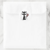 Black Cat Honkbal Horror Halloween Ronde Sticker (Tas)