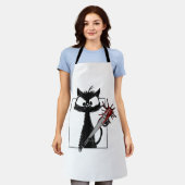 Black Cat Honkbal Horror Halloween Schort (Gedragen)