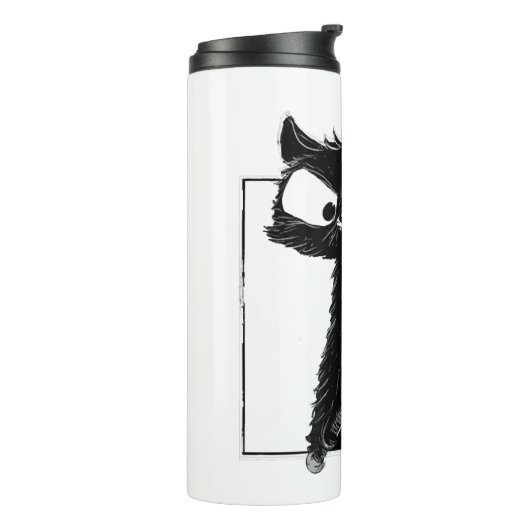 Black Cat Honkbal Horror Halloween Thermosbeker (Gedraaid links)