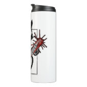 Black Cat Honkbal Horror Halloween Thermosbeker (Geroteerd rechts)