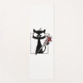 Black Cat Honkbal Horror Halloween Yogamat (Voorkant)