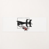 Black Cat Honkbal Horror Halloween Yogamat (Voorkant (horizontaal))