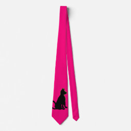 Black Cat Hot Pink Pop Art Mannen Style CricketDia Stropdas