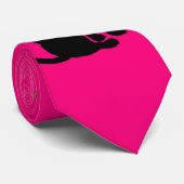 Black Cat Hot Pink Pop Art Mannen Style CricketDia Stropdas (Opgerold)