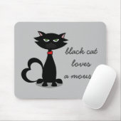Black Cat houdt van een grijze Muismat (Met muis)