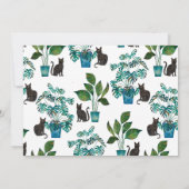 Black Cat Houseplant Moving New Home Announcement Aankondiging (Achterkant)