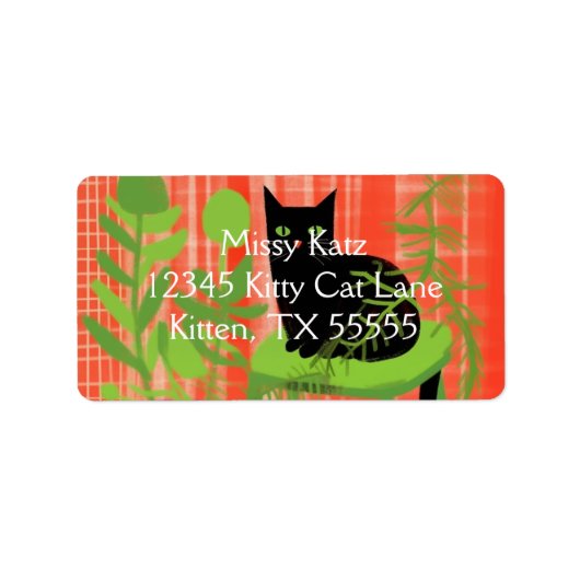 Black Cat Houseplants Adres Etiket (Voorkant)