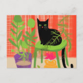 Black Cat Houseplants Briefkaart (Voorkant)