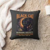 Black Cat Humane Society Halloween Halve Maan L Kussen (Deken)