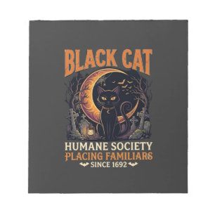Black Cat Humane Society Halloween Halve Maan L Notitieblok